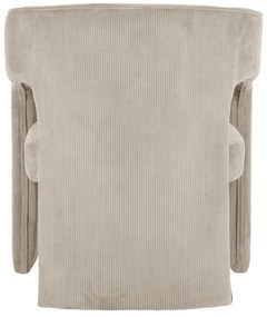 Fotoliu bej cu tapițerie din catifea reiată Vigor – Leitmotiv