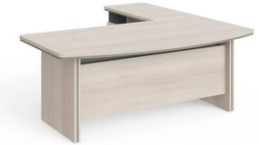 Statie de lucru de colt Manager LUX 200 x 205 cm, stânga, salcâm deschis / gri