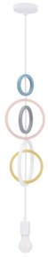 Lustră pentru copii HOOPS, 1xE27/20W/230V, Ø 19 cm, multicoloră