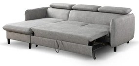 Colțar extensibil NISA, în formă de L, cu spațiu de depozitare, gri, orientare stânga