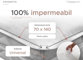 Protectie saltea impermeabila matlasata pentru patut 70 x 140 cm