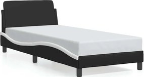 vidaXL Cadru de pat, Dover, alb/negru, 80x200 cm, piele ecologică