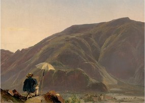 Tablou - Jules Coignet, View of Bozen with a Painter, reproducere (70x50 cm)