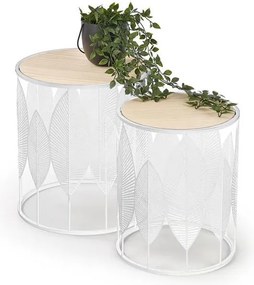 Set 2 buc. masă de cafea metalică Fredrick (Alb). Promo -7%. 1049030