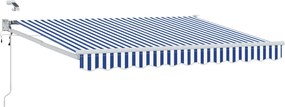 vidaXL Cort electric retractabil Albastru și Alb 3,5 x 2 m