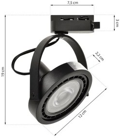 Spot pentru sistem pe șine LUGAR 1xAR111 LUGAR 1xAR111 - GU10/25W/230V