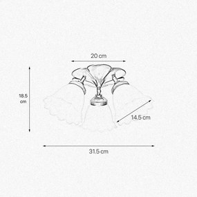 Lustra aplicata din alama design italian Glass Bell 3L