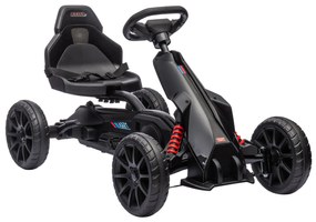 HOMCOM kart cu pedale pentru copii, scaun reglabil 4 poziții, roți EVA, 100 x 58 x 58,5 cm, negru | Aosom Romania