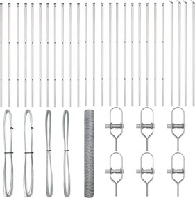 vidaXL Stâlp de gard. Argintiu 50 x 1,4 m (plasă de 50 mm) Oțel