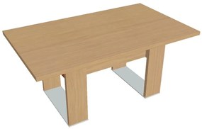 Masă de conferință Verno+ S 170 x 100 cm, stejar deschis / portocaliu