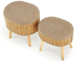 Set tabureti tapitati Tico bej/natur