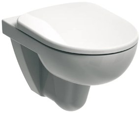 Set vas wc suspendat rimless, proiectie mica, cu capac soft close, Geberit Selnova Compact