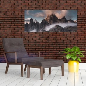 Tablou - Dolomiți Italieni ascunși în ceață (120x50 cm)