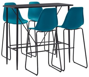 Set mobilier de bar, 5 piese, turcoaz, plastic Turcoaz, 5