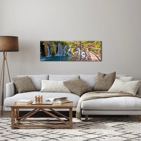 Tablou - Intrare in cascade (cu ceas) (90x30 cm)