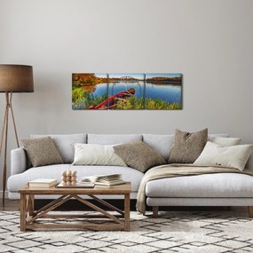 Tablou cu punte roșie (cu ceas) (90x30 cm)