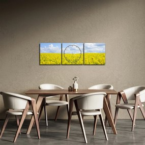 Tablou - Câmp galben (cu ceas) (90x30 cm)