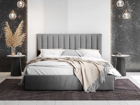 Pat matrimonial 180 cm Newarona (Gri) (cu somieră) (cu sp. depozitare). Promo -17%. 1104407