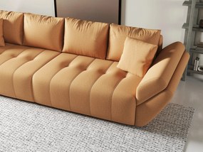 Canapea extensibilă dumonde cu ladă de depozitare si sezut confortabil din spuma high-density, Berlin Enjoy Mango 300x100 cm