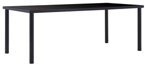 vidaXL Masă de bucătărie, negru, 200 x 100 x 75 cm, sticlă securizată