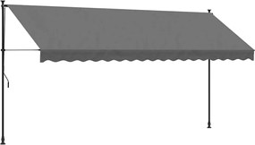 vidaXL Copertină retractabilă, antracit, 400x150 cm, textil și oțel