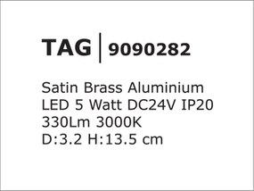 Accesoriu, Corp de iluminat pentru sistemul magnetic PUZZLE si GRAMMI, Tag alama satinata