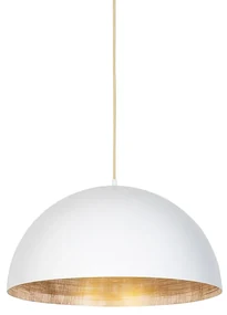 Lampă industrială cu pandantiv alb cu auriu 50 cm - Magna Eco