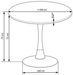 Masa Carmelo nuc/negru ø100 cm