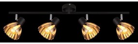 Plafoniera metal negru sticla fumurie ZACHERY 4L