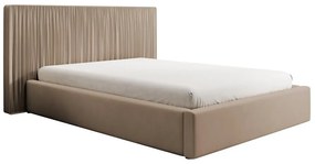 Pat matrimonial 180 cm Thala 180 (cu somieră) (cu sp. depozitare) (taupe + negru). 1099723