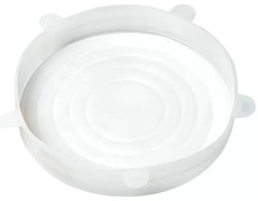 Set 6 capace din silicon Kinghoff KH 1902, -40 pana la 230°C, Etanse, Reutilizabile, Universale, Transparent