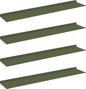 vidaXL Raft suspendat 4 pcs Verde măsliniu 100 x 18 x 2,5 cm Oțel