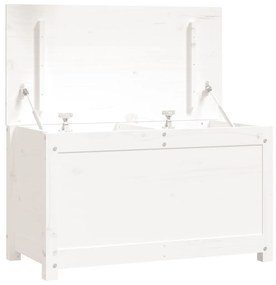 823535 vidaXL Cutie de depozitare, alb, 80x40x45,5 cm, lemn masiv de pin