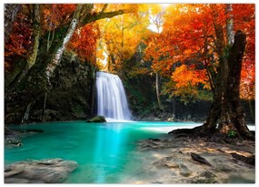 Tablou pe sticlă - Laguna de Smarald (70x50 cm)