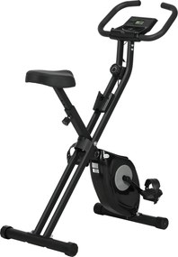 HOMCOM Bicicletă Statică Pliabilă cu 8 Nivele de Rezistență Magnetică Ecran LCD și Șea Reglabilă 43x85x109cm Negru | Aosom Romania