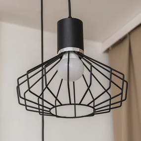 Lustră pe cablu SOLANO 3xE27/15W/230V negru/crom lucios