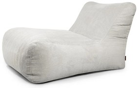 Fotoliu bean bag crem cu tapițerie din catifea reiată Lounge 100 – SLOWDOWN