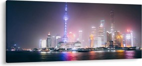Tabloul Shangai nocturn (120x50 cm)