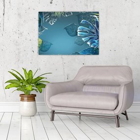 Tablou pe sticlă - Frunzele plantelor tropicale (70x50 cm)