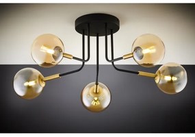Lustră pe tijă Jupiter 2038 BURANO 5xG9/10W/230V negru/auriu/bej