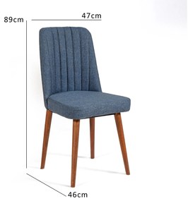 Scaun sufragerie Vlasta 1 (Nuc + albastru închis) . 1093068
