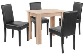Set de masă Leon 4+1, stejar Sonoma-negru
