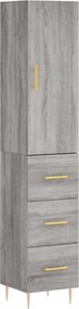 vidaXL Dulap înalt, gri sonoma, 34,5x34x180 cm, lemn prelucrat