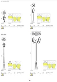 Redo 9662 - Lampă de exterior ESSEN 1xE27/70W/230V 221,5 cm IP44 maro/patină
