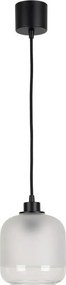 Brilagi - Lustră LED suspendată pe cablu RETRO GLASS 1xE27/60W/230V Ø 14 cm negru/alb