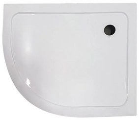 Cădiță de duș acrilică curbată asimetrică Memphis 100x80x13 cm dreapta
