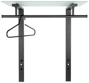 Cuier de perete negru cu raft din metal 80 cm Dutch – Spinder Design