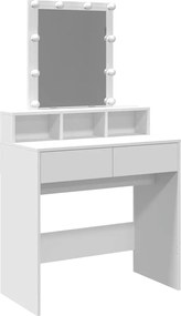 vidaXL Masă de toaletă cu LED, alb, 80x41x144,5 cm