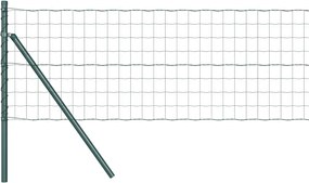 vidaXL Gard cu Stâlp Verde 0,6 x 50 m Oțel și PVC