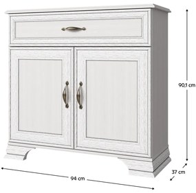 Comodă 2D1S cu sertar, PAL melaminat, woodline crem, TIFFY 07